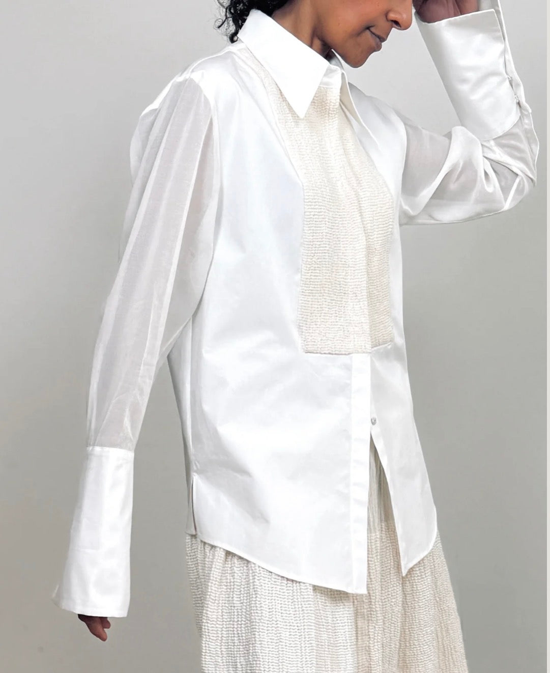 YESAET - Grace Shirt - White/ Ecru