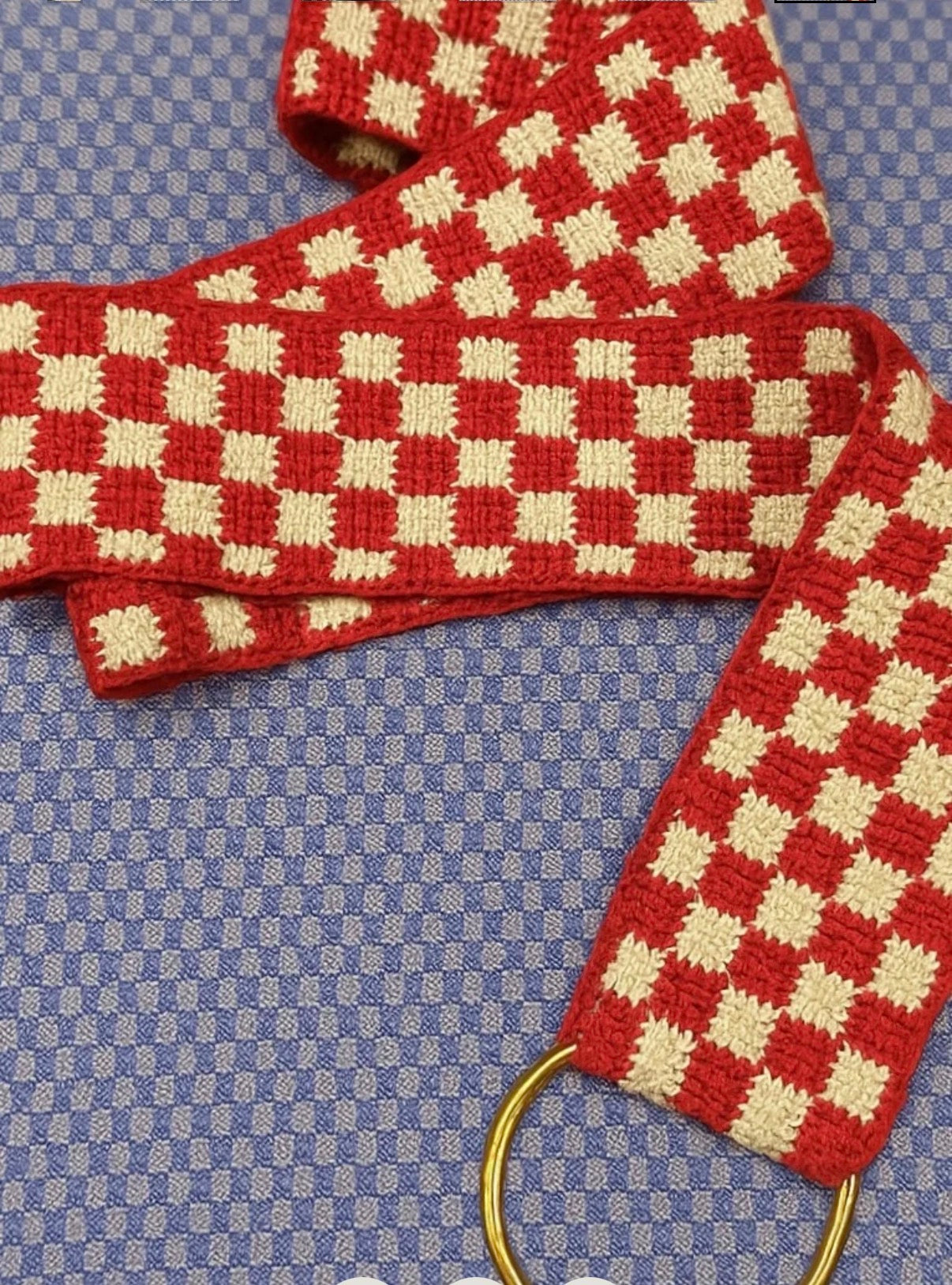 YESAET - Check Crochet Belt