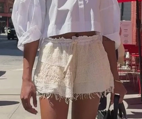YESAET - Lolit skort - Ecru/White