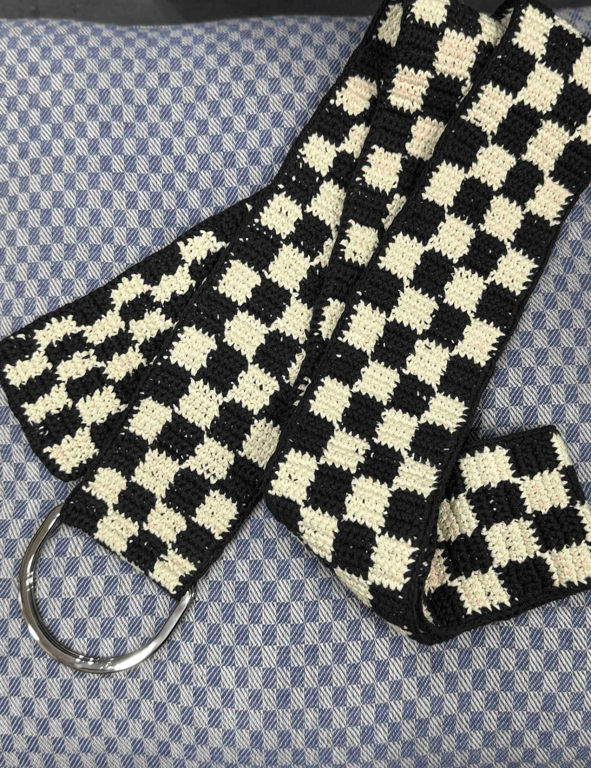 YESAET - Check Crochet Belt