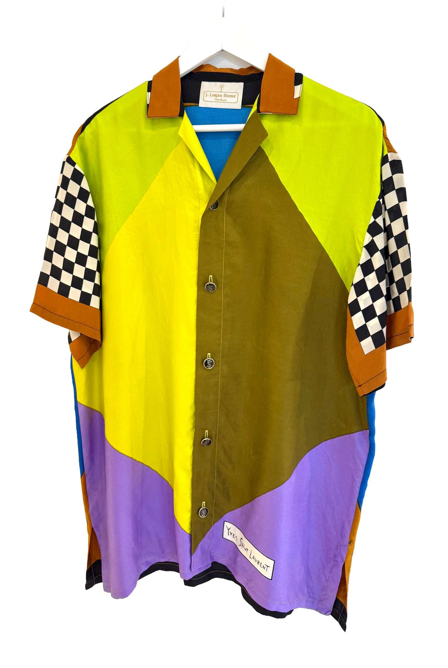 J.LOGAN HOME - THE MAISON - Silk Shirt - YSL Bright colors + checkerboard